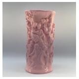 PINK PLASTERWARE GREEK FIGURE VASE 11'