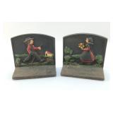 CAST IRON AMISH BOOK ENDS  5'