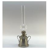 VTG INTERNATIONAL SILVER, PEWTER OIL LAMP 14'