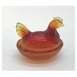 L.E. SMITH AMBERINA HEN ON A NEST 3'