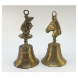 2 VTG BRASS BELLS 6.5'