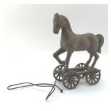 CAST-IRON HORSE PULL TOY 7.5'