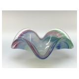PASTEL SWIRL ART GLASS CANDY DISH