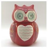 CUTE RED OWL COOKIE JAR 9.5'