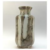 ART GLASS VASE REVERSE PAINTED 10 '