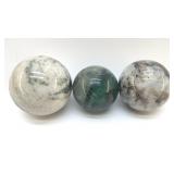 3 QUARTZ CRYSTAL SPHERES 3'