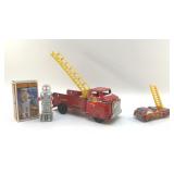1940's WYANDOTTE FIRE TRUCK, FRICTION TRUCK, ROBOT