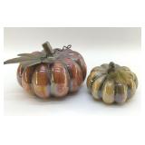 2 CERAMIC PUMPKINS 7'