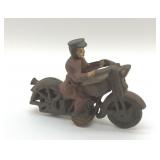 CAST IRON MOTORCYCLE RIDER 6'