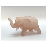 Vintage Tiara pink frosted satin elephant Candy