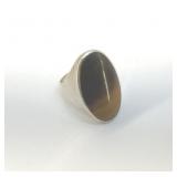 STERLING SILVER TIGER EYE MEN'S RING SIZE 9