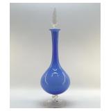 MURANO TWISTED BLUE DECANTER 19' CASE GLASS