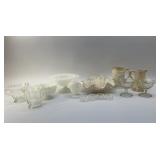 ASSORTED MILK GLASS , TABLEWARE