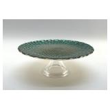 ANTON STUDIOS PEACOCK FEATHER CAKE STAND 8'