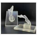 RENE' LALIQUE CHRYSIS NUDE BOOKENDS FRANCE