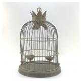 1920S METAL BIRDCAGE CONVERTED LAMP