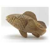 13' hand carved wood fish sculpture