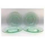 1930S URANIUM GLASS DESSERT PLATES, GLOWS 8'