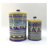 ITALIAN POTTERY CANISTER SET 9'