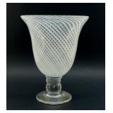 1950's MURANO FILIGRANA ART GLASS VASE 9.5'