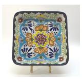 MEXICAN TALAVERA POTTERY DISH 9'