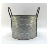 FARMHOUSE DECOR, GALVANIZED, WASTEBASKET
