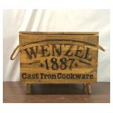 WENZEL 1887 CAST IRON COOKWARE STORAGE CRATE