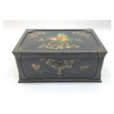 1850 CAST-IRON STRONG BOX HANDPAINTED