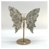 GREY PYRITE AGATE BUTTERFLY WING SCULPTURE