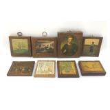 8 ASSORTED MINIATURE WOODEN WALL PLAQUES