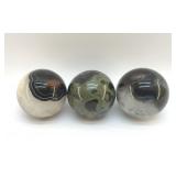 3 AGATE, CRYSTAL SPHERES, JASPER 2'