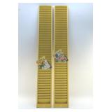 YELLOW METAL SEED PACKET SHUTTER STYLE DISPLAY