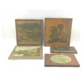 5 ASSORTED WOODEN WALL PLAQUES