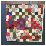 VTG HANDMADE PATCHWORK TIE QUILT