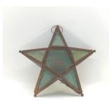 RUSTY GLASS STAR CANDLE HOLDER