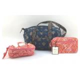 TAGGED VERA BRADLEY SATCHEL, WALLET, MAKEUP CASE