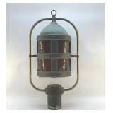GARDEN LAMP, AMBER SHADE, COPPER 24'