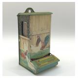 1960's JASKO ROOSTER MATCH TIN SAFE HONG KONG