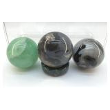 3 QUARTZ CRYSTAL SPHERES