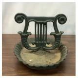 VTG BLACK CAST IRON LYRE BOOT SCRAPER
