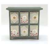 COUNTERTOP SPICE CABINET, PORCELAIN DRAWERS