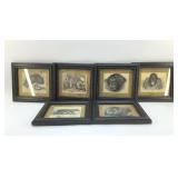 WILD ANIMALS PEN AND INK STYLE FRAMED ARTWORK