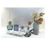 ASSORTED HOUSEWARES, OIL LAMPS