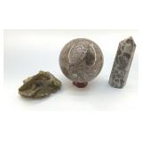3 QUARTZ CRYSTAL OCEAN JASPER, SIDERITE,