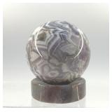 CHEVRON DREAM AMETHYST SPHERE ON AMETHYST BASE