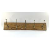 BRASS AND OAK COAT RACK 31'