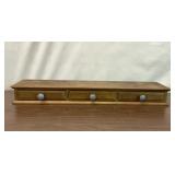 VTG WOODEN DRESSER TOP STORAGE BOX 3 DRAWER