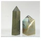 Peruvian obelisk and ocean Jasper obelisk