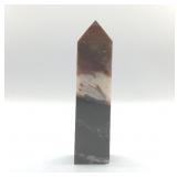 OCEAN JASPER, CRYSTAL QUARTZ OBELISK