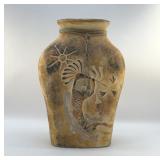 LARGE KOKOPELLI SOUTHWEST CERAMIC VASE
